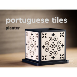 Portugese Tiles Planter with Drainage Plate