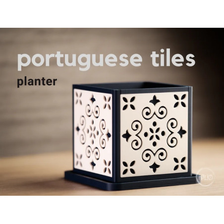 Portugese Tiles Planter with Drainage Plate