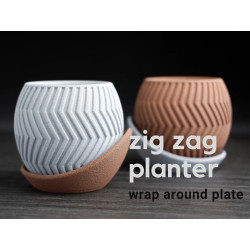 Zig Zag Planter with Drainage Plate